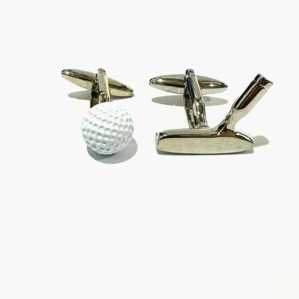 Golf Ball & Putter Cufflinks Cuff Links